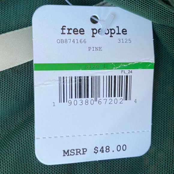 Free People NEW Annabelle Bralette Green - Picture 5 of 8